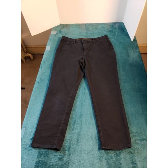 Chicos Jeans Sz 1 us Size 8 Petite Womens Black Stretch Girlfriend Slim Ankle - Picture 1 of 12